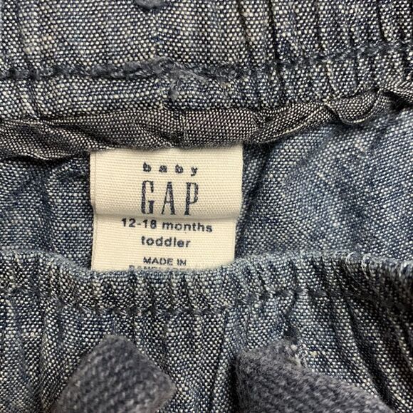 Gap shorts 12 to 18 months cotton chambray shorts baby Gap Jean cotton - Picture 2 of 3